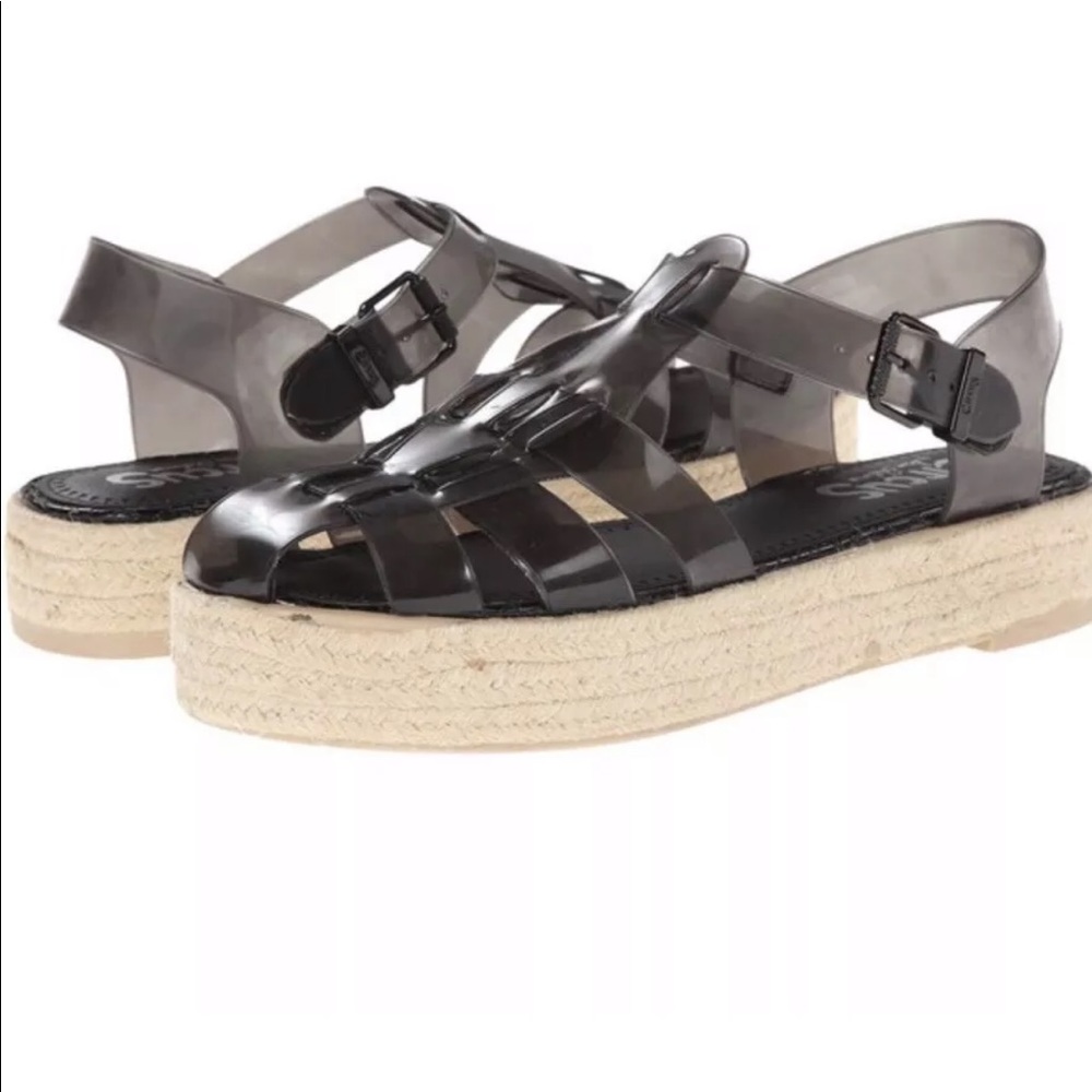 Circus Sam Edelman Black Jelly Espadrille Sandals